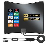 Antena mejorada 2026 para Smart TV, antena de TV de más de 3200 millas para interiores, antena de TV digital para canales locales, antena HDTV con amplificador de señal compatible con TV antigua 4K 8K