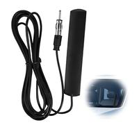 Antena Radio Coche, Antena Coche FM Am con Conector DIN, Antena Adhesiva Oculta para Parabrisas, Compatible con Radio Estéreo, Unidad Principal, Camión, SUV, Amplificador de Audio, Cable 3 Metros