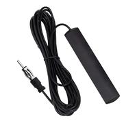 Antena Radio Coche, Antena Interior Coche, Amplificada FM/Am con Cable de 5m, para Vehículos SUV Camión, Conector DIN y Motorola, Instalación Adhesiva Oculta, Mejora la Recepción de Señal