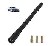 Antena Radio Coche Universal, 18cm Antena Techo Coche, Varilla Corta de Goma Reforzada con Núcleo de Acero, Reemplazo para FM/AM, con Adaptadores de Tornillo M4 M5 M6, Compatible con Camiones y Coches