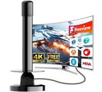 Antena TDT Interior para Smart TV - Antena TV Digital HD 4K/1080P con Recepción 360° Estable, Base Magnética Potente, Compatible con DVB-T2/DVB-T y HDTV, Instalación Rápida, Sin Cuotas