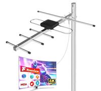Antena TV Exterior para Smart TV - Antena TDT Digital HD 4K/1080P con Recepción UHF/VHF Estable, Largo Alcance, Resistente al Clima, Cable Coaxial de 8 m, Instalación en Tejado, Terraza y Exterior