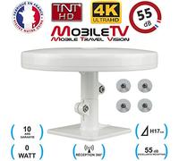 Antena TV HD 4K Ultra HD OmniDirectional 55dB TDT DTV con pies MAGNÉTICOS - Camper/Truck/Caravana/Camion/Van - Omni Pro Plus MobileTV - Garantía de 10 años