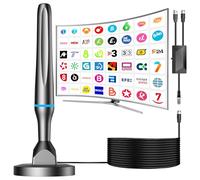 Antena TV Interior,2025 Antena HD Potente con Amplificador Ajustable recepción 360° Base Magnética Resistente para,Cobertura de la señal de TV en Abierto de 450km,Compatible con 4K 1080P DVB-T/DVB-T2