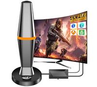 Antena TV Interior 2025,Freeview Antena HDTV Digital con Amplificador y 3M Cable Coaxial para Canales Locales,80+KM señal de Rango de Televisión Libre,Compatible con HD 4K 1080P-(VHF/UHF/DVB-T/DVB-T2)