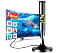 Antena TV Interior 2026 Mejorada para Smart TV - Recepción 360° con Señal Estable de Largo Alcance, Base Magnética Potente, Cable Coaxial de 5 m, Compatible 4K y 1080P, Canales TDT Locales Gratis