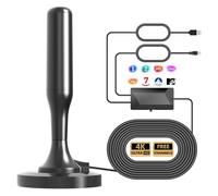 Antena TV Interior, Antena de TV Inteligente, Digital HD de recepción de Largo Alcance, Base magnética Fuerte para Canales de Interiores 4k 1080P Canales Locales