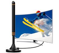 Antena TV Interior - Antena Digital para Smart TV, Canales TDT HD/4K, Compatible con DVB-T2, Recepción Estable de Largo Alcance 360°, Televisión Gratuita, Cable Coaxial de 5 m