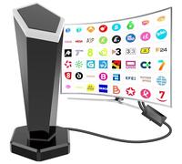 Antena TV Interior,Antena televisión Interior Potente 2026 con Base Magnética, 420 km de Largo Alcance y recepción remota de 360°,Compatible con Canales 4K/1080p/VHF/UHF DVB-T/T2 en Abierto