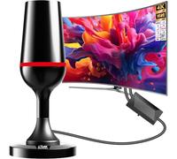 Antena TV Interior, Antena TV Interior Potente 2026 con Base Magnética, 420 km de Largo Alcance y Recepción 360°, Compatible con Canales 4K/1080p/VHF/UHF DVB-T/T2 en Abierto