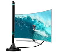 Antena TV Interior con Base Magnética - Recepción 360° DVB-T2/TDT HD - Compatible con Televisión Digital, Full HD y 4K UHD - Señal Estable para Canales Gratuitos - Cable Coaxial de 5 m