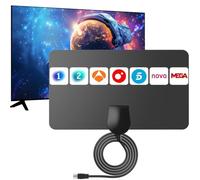 Antena TV Interior de Panel para Smart TV - Antena TDT Digital HD 4K/Full HD, Diseño Ultrafino y Flexible, Recepción 360° Estable, Compatible con DVB-T2/DVB-T y HDTV, Señal de Largo Alcance