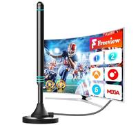 Antena TV Interior Digital 2026 - Señal Estable con Recepción 360°, Base Magnética Fuerte, Cable Coaxial de 5 m, Compatible con Smart TV 4K y 1080P, Antena TDT para Canales Locales Gratis