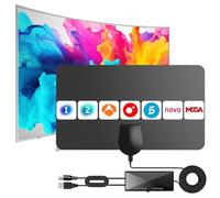 Antena TV Interior Digital de Panel 2026 - Diseño Ultrafino y Flexible con Amplificador, Recepción 360° de Largo Alcance, Compatible TDT/DVB-T2, Canales Gratis 4K/Full HD