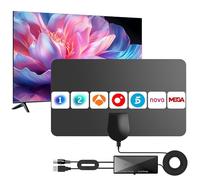Antena TV Interior Digital de Panel con Amplificador para Smart TV - Diseño Ultrafino y Flexible, Recepción 360° Estable, Compatible TDT/DVB-T2, Soporta 4K y Full HD, Señal de Largo Alcance