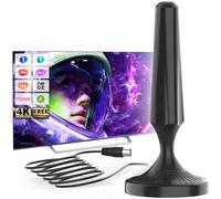 Antena TV Interior Magnética 360° Recepción Digital Compatible con Smart TV Soporta 4K 1080P Antenas TV Interiores Potentes Cable Coaxial 5m