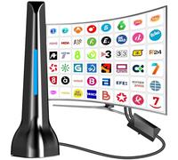 Antena TV Interior para Smart TV，Antena TDT 4K 1080P HD, Antena Amplificada de Largo Alcance 360°, Recepción de Señal Fuerte para Ver Canales Locales