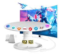 Antena TV para Autocaravana y Camper HD 4K/1080P, Antena TDT Digital con Recepción 360°, Compatible con Smart TV, HDTV y DVB-T2/DVB-T, Cable Coaxial 10 m, Ideal para Caravanas y Camiones (Blanco)