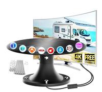 Antena TV para Autocaravana y Camper HD 4K/1080P, Antena TDT Digital con Recepción 360°, Compatible con Smart TV, HDTV y DVB-T2/DVB-T, Cable Coaxial 10 m, Ideal para Caravanas y Camiones