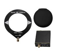 Antena WB Donut, GOOZEEZOO 10 KHz - 180 MHz Mini Loop Antena para radio jamón adecuada para todos los modelos de radios, Walkie Talkies, SDR con convertidor de baja impedancia batería integrada de 500