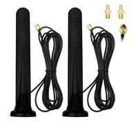 Antena WiFi 5G 4G, 2pcs Amplificador de señal omnidireccional 15DBI impermeable con base magnética TS-9 SMA para router móvil LTE, módem, cámara de pista, antena 3G/4G/5G/GSM/GPRS, cable 3M