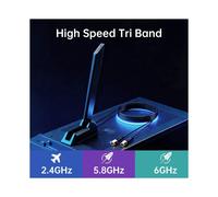 Antena WiFi Externa Tribanda Wifi6E de Alta Ganancia de 12 DBi, 2400/2500-5150/5850-6000 MHz, Longitud, Tipo SMA para PC