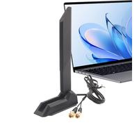Antena WiFi para PC | Antenas de red de computadora de tres bandas, enrutador de red inalámbrico con base magnética y cable de extensión de 4 pies para escritorio móvil doméstico