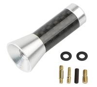 Antenas para vehículos Antena de Radio Corta Universal para Coche de 3,5 cm/8 cm/12 cm, de Fibra de Carbono, Negra, para Techo, FM/Am, receptora de Metal Antena Radio Coche(Silver,3.5cm)