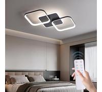 ANTENLICHT Plafon LED Techo Moderno 40W 4500LM, Lámpara de Techo Salon LED Regulable con Mando a Distancia 3000K-6500K, Luz de Techo para Salón Dormitorio, 50 * 50 * 5CM, Negra