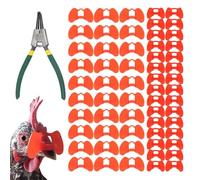 Anteojeras para Aves de Corral - Gafas Anti Pelea para Pollo Faisán Gallo, Juego de 60 Piezas Tamaños Medianos Grandes, 4,3x3 cm 6,3 x 3,7 cm Gafs Anti Picoteos, Incluye Herramienta Alicates | Gafas