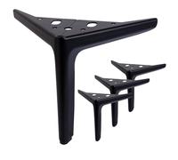 Anterrific Juego de 4 patas de metal negro mate de 15,2 cm para muebles, repuesto para patas de sofá, patas de armario, patas de sofá, patas de otomana, patas de mesa y patas de tocador