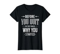 Antes de Dejar de Fumar, Recuerda por qué comenzaste Cita Motivacional Camiseta gráfica económica, Mujer, Negro, S