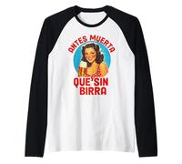 Antes de los muertos sin Birra frase divertida vintage Camiseta Manga Raglan