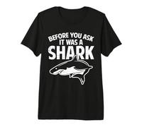 Antes de Preguntar Que era un tiburón Divertido amputado de Pierna discapacitada Camiseta Premium