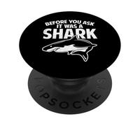 Antes de Preguntar Que era un tiburón Divertido amputado de Pierna discapacitada PopSockets PopGrip Adhesivo