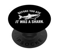 Antes de Preguntar Que era un tiburón Divertido amputado Pierna discapacitada PopSockets PopGrip Adhesivo