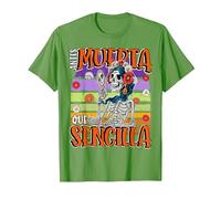 Antes Muerta Que Simple Divertido Español Halloween Camiseta, Hombre, Hierba, XXL