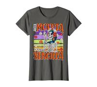 Antes Muerta Que Simple Divertido Español Halloween Camiseta, Mujer, Asfalto, S