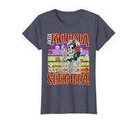Antes Muerta Que Simple Divertido Español Halloween Camiseta, Mujer, Azul Jaspeado, XS