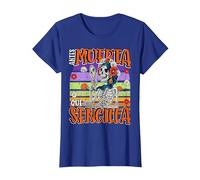 Antes Muerta Que Simple Divertido Español Halloween Camiseta, Mujer, Azul Real, S