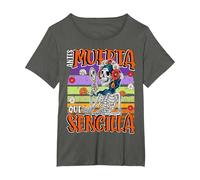 Antes Muerta Que Simple Divertido Español Halloween Camiseta, Mujer Tallas Grandes, Asfalto, 6XL Grande