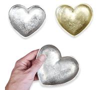 ANTEVIA - Bandeja decorativa de acero cepillado, 4 mm de grosor, más de 10 modelos, forma de corazón | Bandeja de servicio plateada elegante| Color: Gris (Platón)