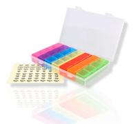 ANTEVIA - Pastillero semanal: Mañana Midi Noche | Francés y multilingüe | MÁS DE 10 MODELOS |Caja con 28 compartimentos (Pillen)