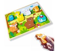 ANTEVIA - Puzzle de madera para niños y bebés en forma de animales 3D educativos | Más de 10 MODELOS |Juguete a partir de 10 meses (Educa L1)