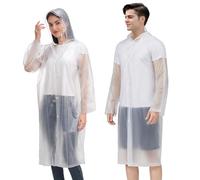 Antfly 2 piezas poncho de lluvia chubasquero,mackintosh transparente,mackintosh para hombre mujer impermeable,chubasquero reutilizable EVA para camping,senderismo,ciclismo y viajes(Transparente)