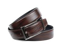 Anthoni Crown Ledergürtel Cinturón, Dunkelbraun-Schwarz, 90 para Hombre