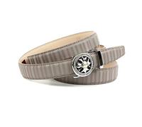 Anthoni Crown Ledergürtel Cinturón, Grau, 85 para Mujer