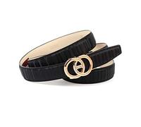 Anthoni Crown Ledergürtel Cinturón, Negro, 105 cm para Mujer