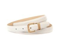 Anthoni Crown Schmaller Ledergürtel 44alz90 Cinturón, Blanco, 80 Mujeres