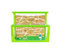 Anthouse.es - Hormiguero Natural de Arena - Kit en Impresión 3D a Forma de L (Sándwich + Caja de Forrajeo) - Granja de Hormigas con Colonia de Hormigas Incluida - 25x20x1 cm y 10x24x10 cm - Verde